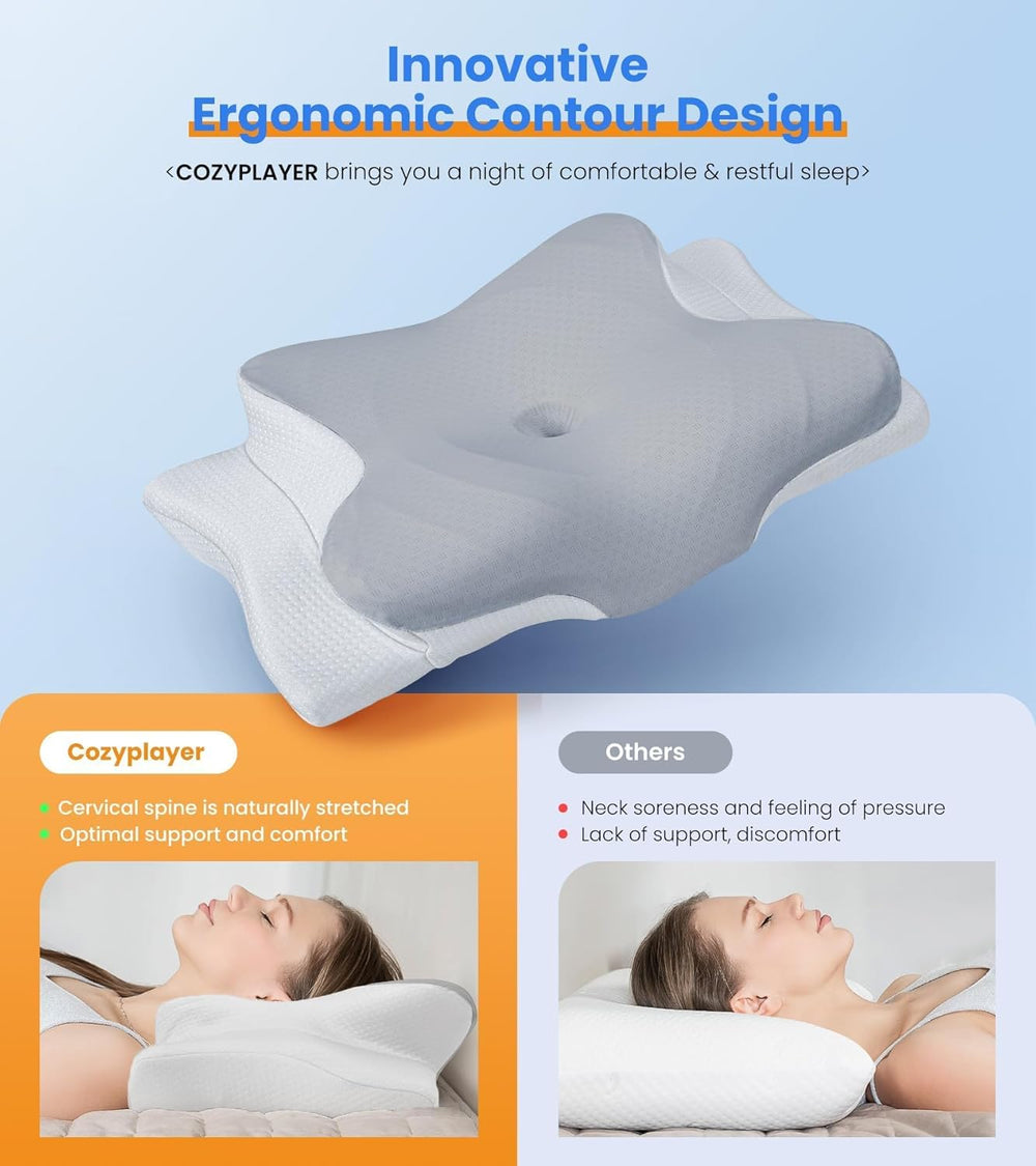 Ultra Pain Relief Cooling Pillow for Neck Support, Adjustable Cervical Pillow...