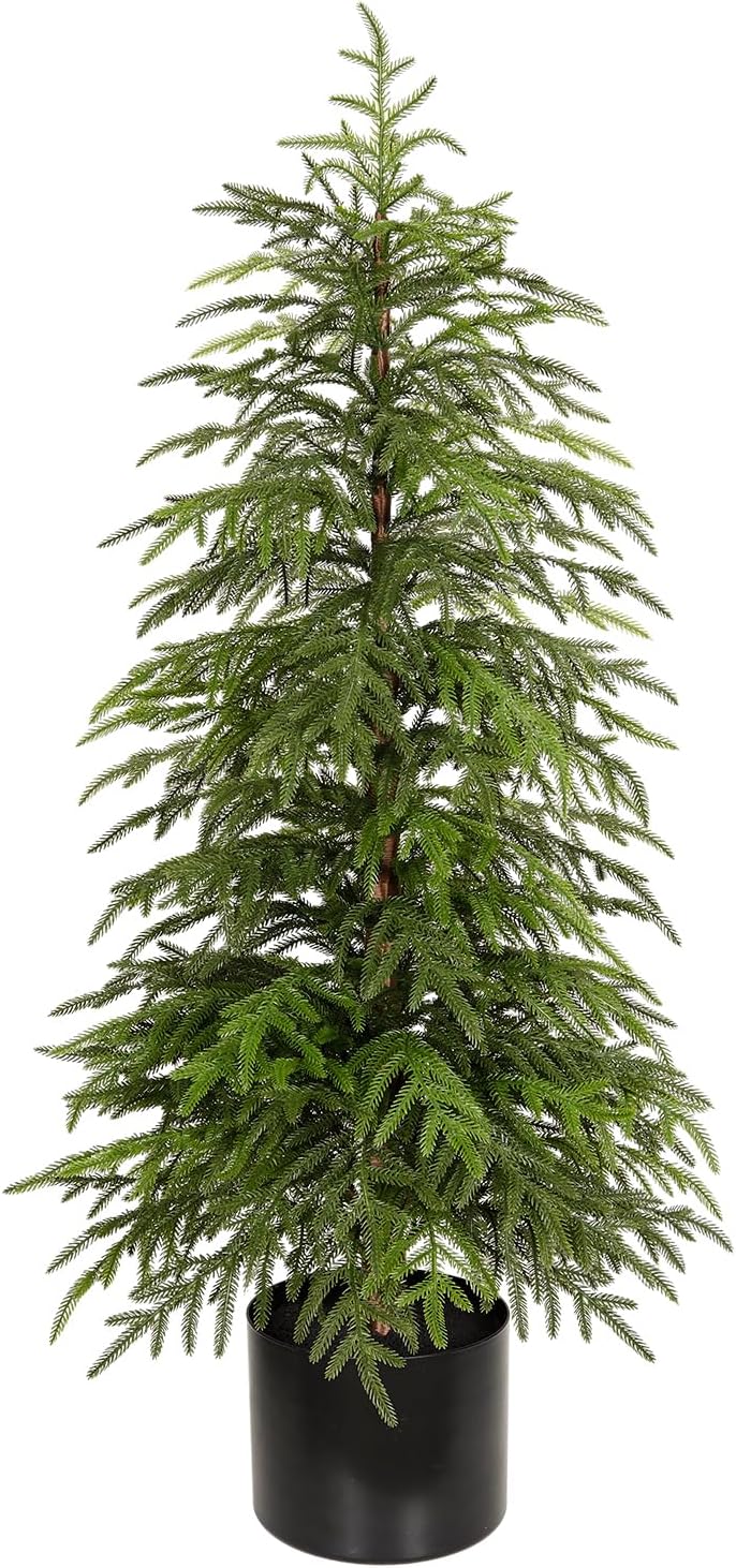 4FT Norfolk Pine Christmas Tree, Soft Touch Potted Artificial Trees
