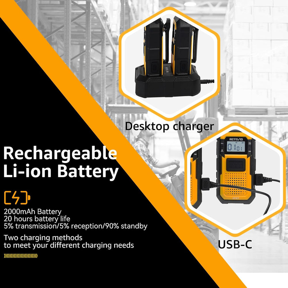 Retevis RB48 FRS Walkie Talkies Long Range,Mil-Standards 810H Two Way Radio
