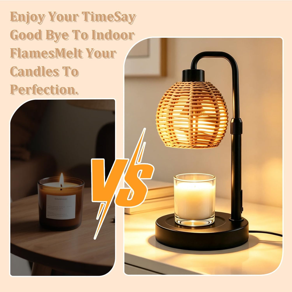 Candle Warmer Lamp with Timer,Dimmable Adjustable Height
