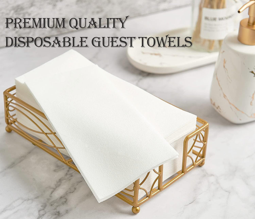 FOCUSLINE 480 Disposable Guest Towels for Bathroom, Linen-Feel Hand Towels