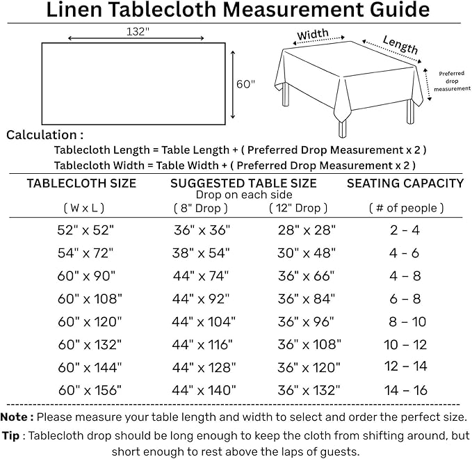 Solino Home Linen Beet Tablecloth 60 x 132 Inch - Classic Hemstitch, 100% Pure Linen Rectangular Tablecloth - Machine Washable Table Cloth for Fall, Autumn, Thanksgiving