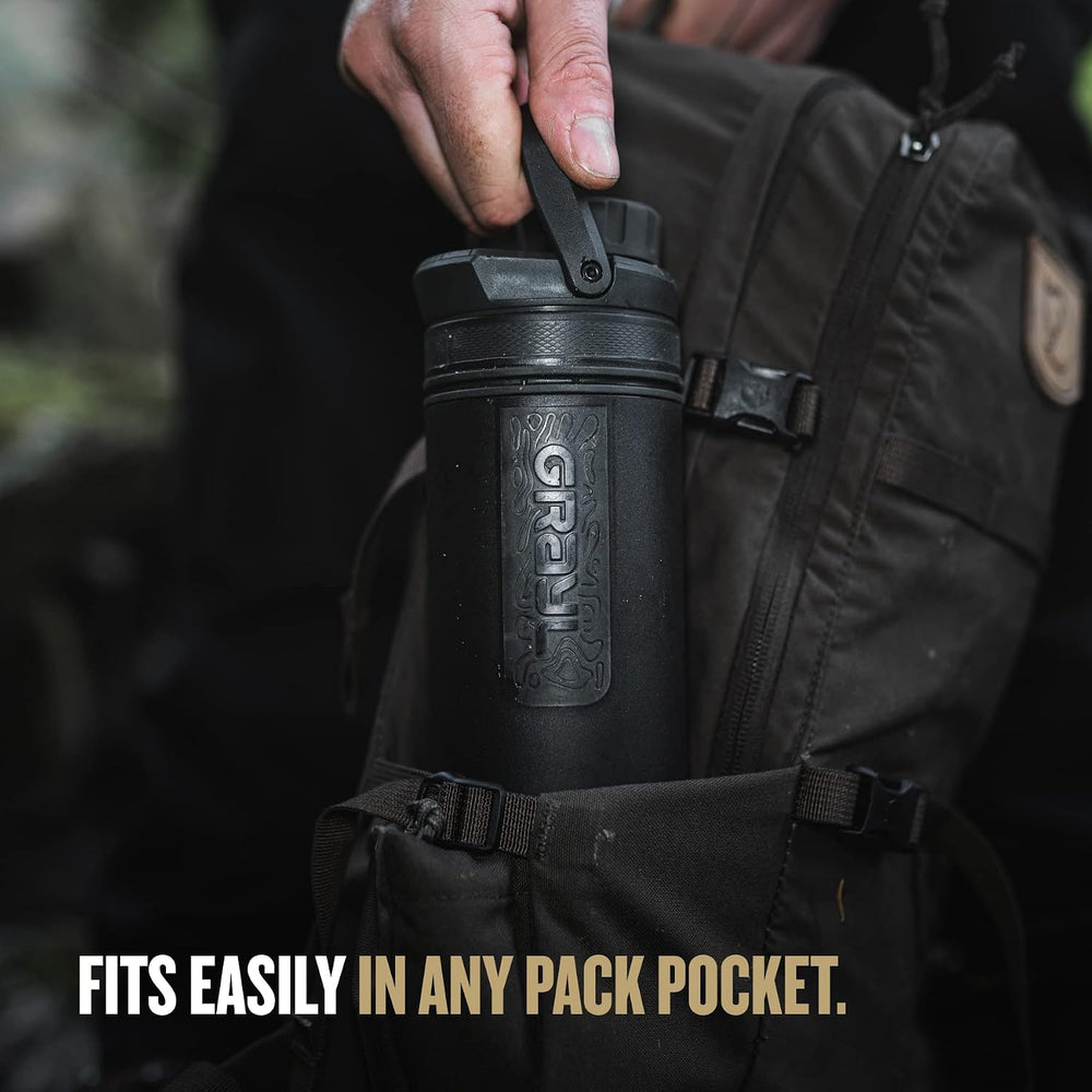 GRAYL UltraPress 16.9 oz Water Purifier & Filter Bottle, Olive Drab