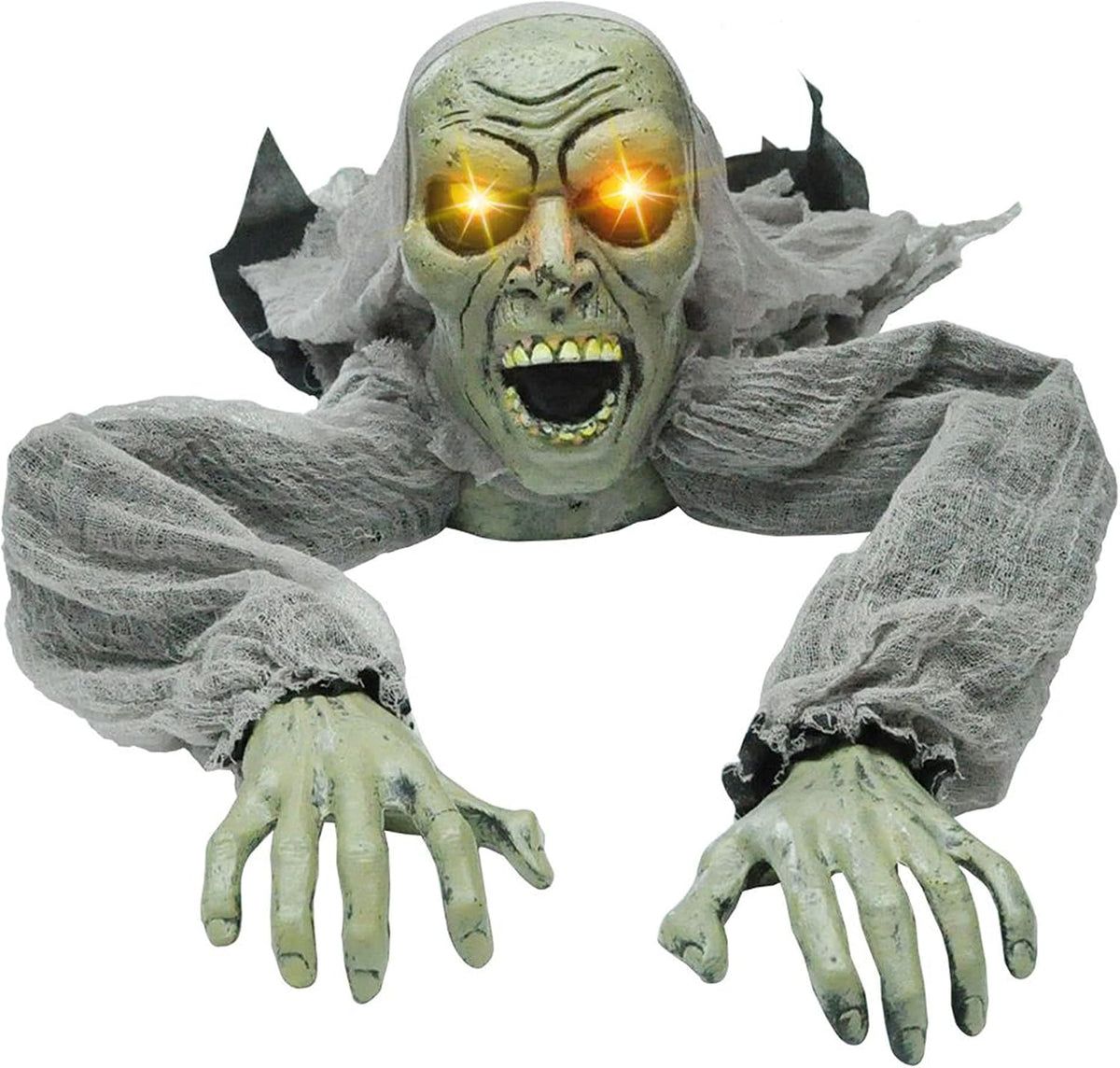 JOYIN Zombie Halloween Decoration Outdoor Groundbreaker Scary Halloween Graveyard Decor with Sound and Flashing Eyes for Yard Garden, Outside Lawn Haunted House Prop