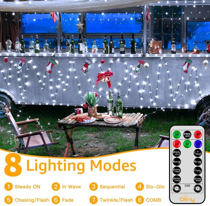 ollny christmas lights outdoor, 393ft 1200 led ip67 showing dimensions
