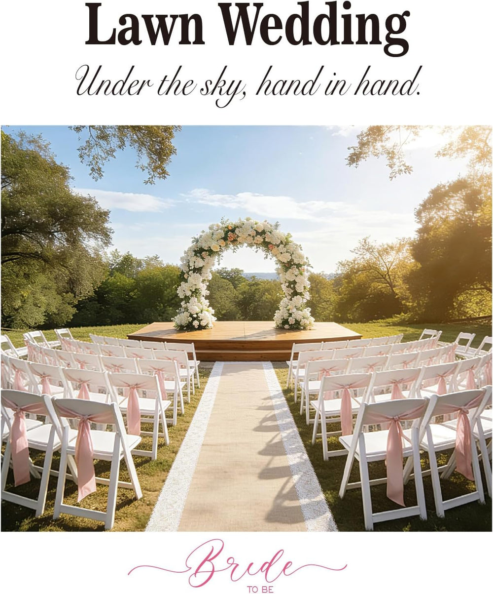 3FT x 20FT Natural Burlap Wedding Aisle Runner Outdoor, Aisle Runner for Wedd...