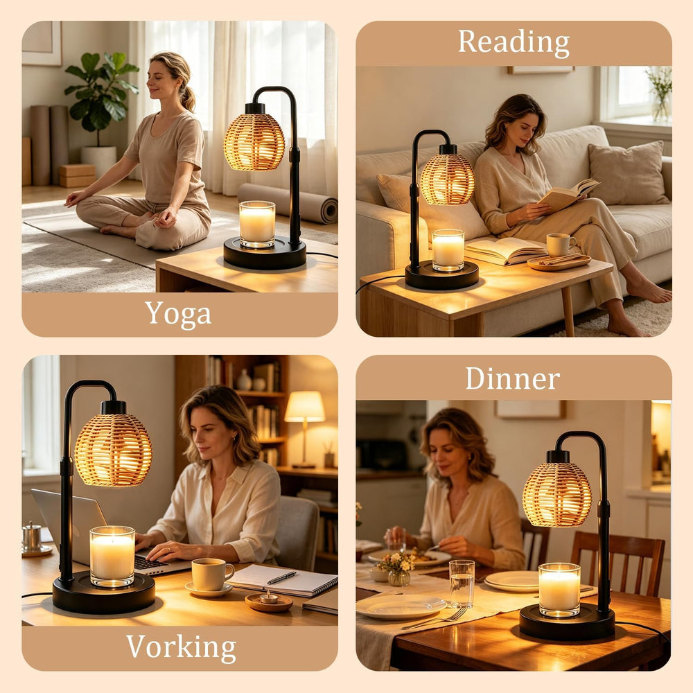 Candle Warmer Lamp with Timer,Dimmable Adjustable Height