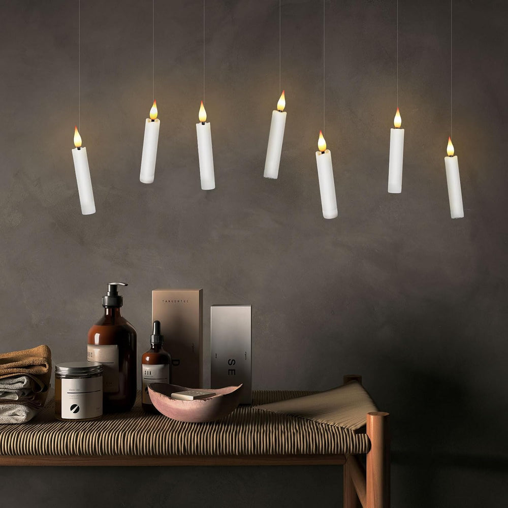 IMAGE 3.8 Inch Flameless Taper Candles with Remote, 12 Pack Battery Operated ...