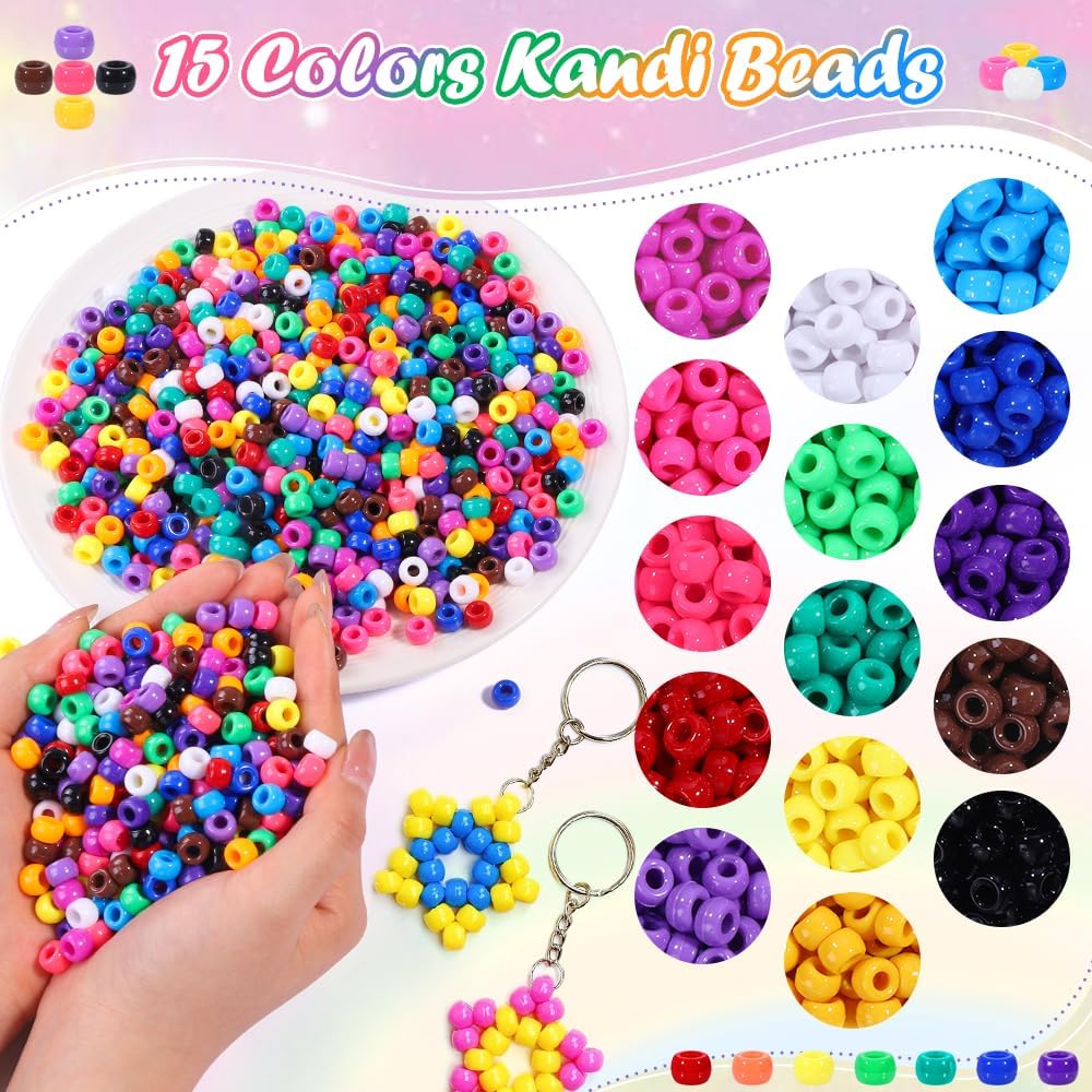 joicee 8000pcs pony beads bulk for bracelets kandi, package contents
