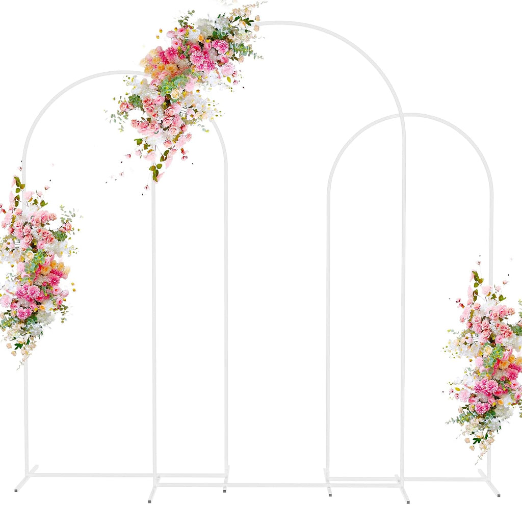 Wokceer Wedding Arch Backdrop Stand 7.2FT,6.6FT,6FT White Metal Arch Stand