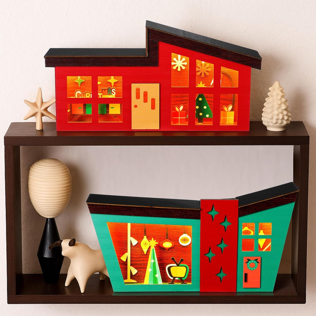 tujoe 2 pcs lighted christmas table decorations led shown in use