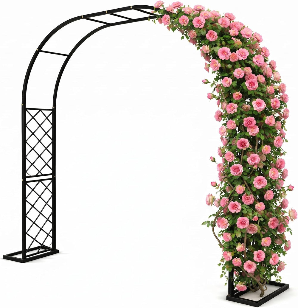 Heavy Duty Garden Arch Trellis, 110.2 x 89.7in Galvanized Steel Arbor