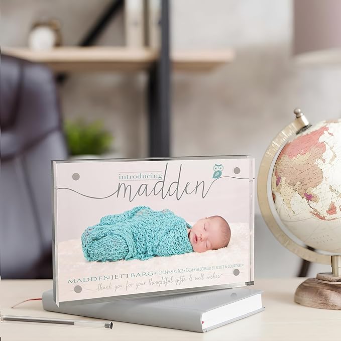 5x7 Inches Acrylic Picture Frames 3 Pack, Double Sided Magnetic Photo Frames,Free Standing on Desk or Table Clear Picture Frames