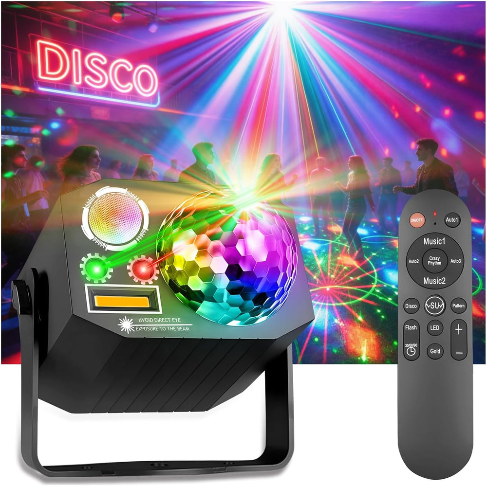 Dj Party Disco Ball Lights with Pattern and Sound Activated,10 ft USB Cable, ...