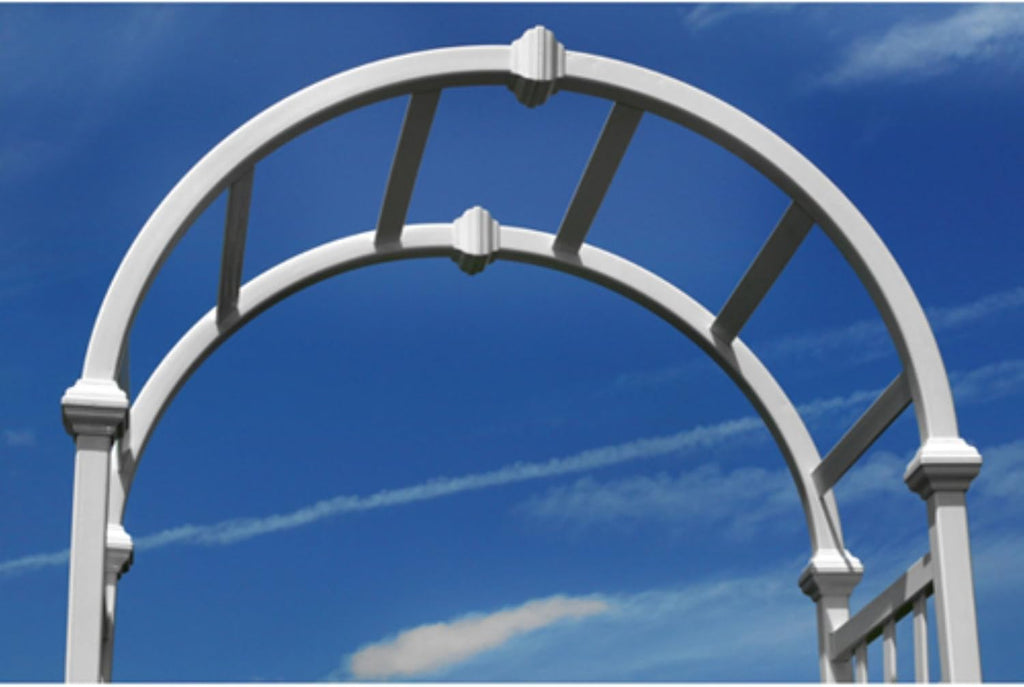 athens 39"w x 81"h vinyl arbor showing dimensions