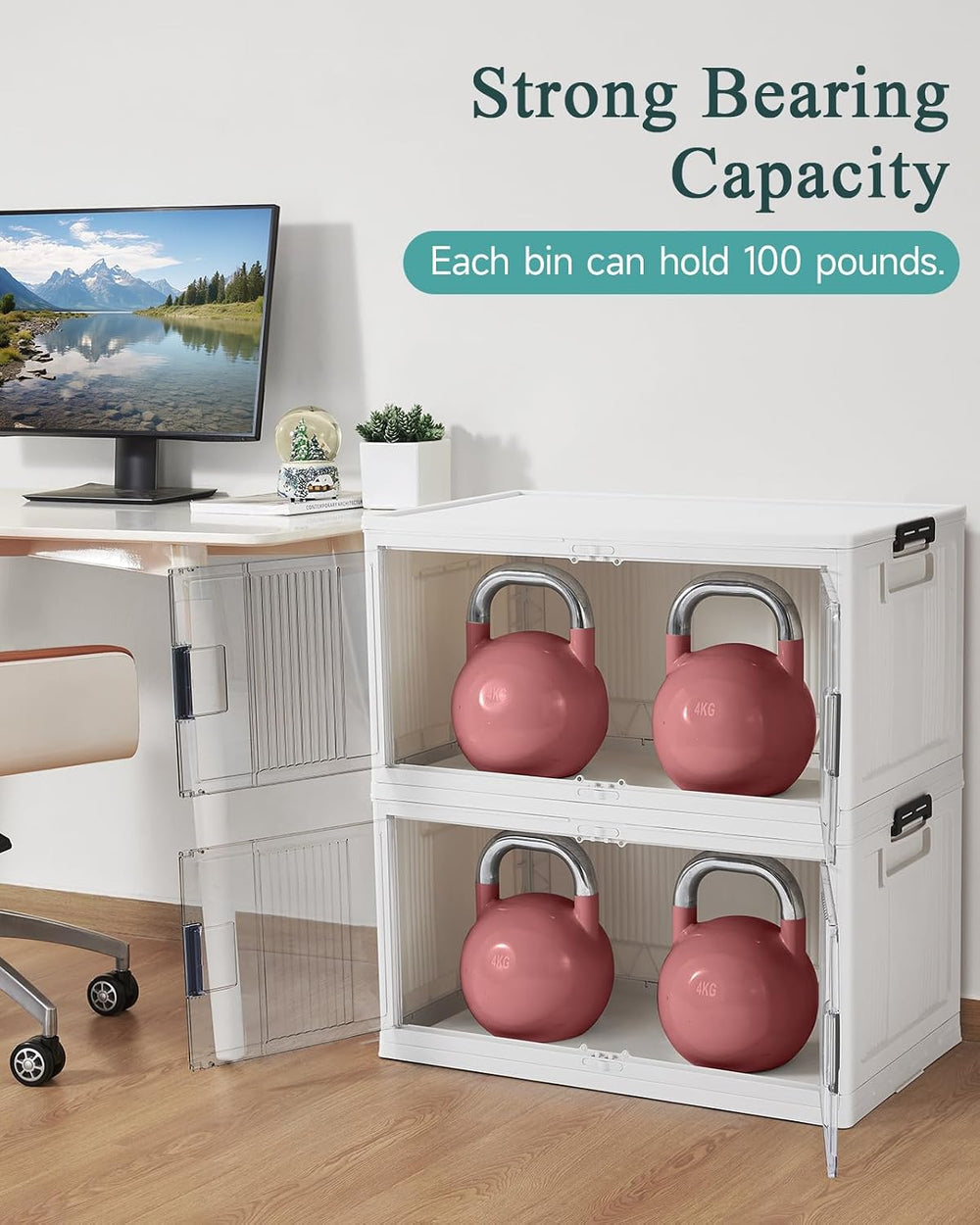 OlarHike 97QT Storage Bins with Lids for Closet, Office, Shelves, 4 Pack