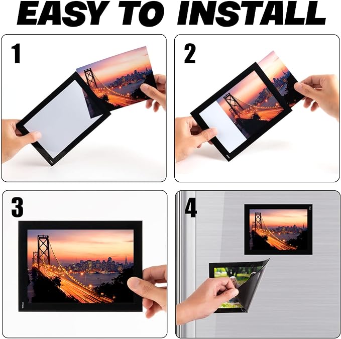 Magnetic Picture Frames 5X7 for Fridge (30 Pack),Magnets Photo Pockets/Sleeves,Decorations for Home/Office/School/Classroom/Lockers/Fridge