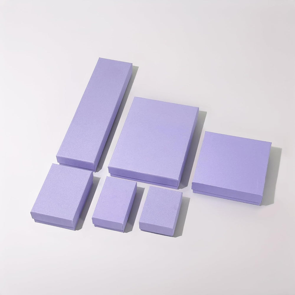 TheDisplayGuys 100 Cardboard Jewelry Gift Boxes with Inserts - Lavender