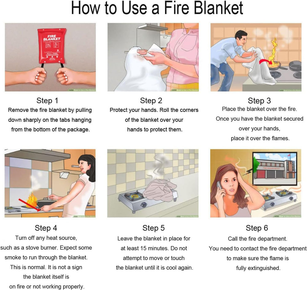 Emergency Fire Blanket for Home - 3.3ft x 3.3ft 4-Pack Fire Suppression Flame...