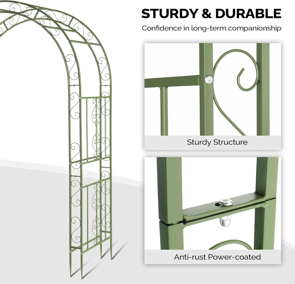 Metal Garden Arch Arbor Trellis, Outdoor Climbing Plant Frame