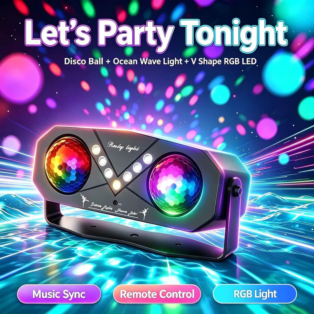 Updated Disco Ball Party Light with V-Shaped LED Beads