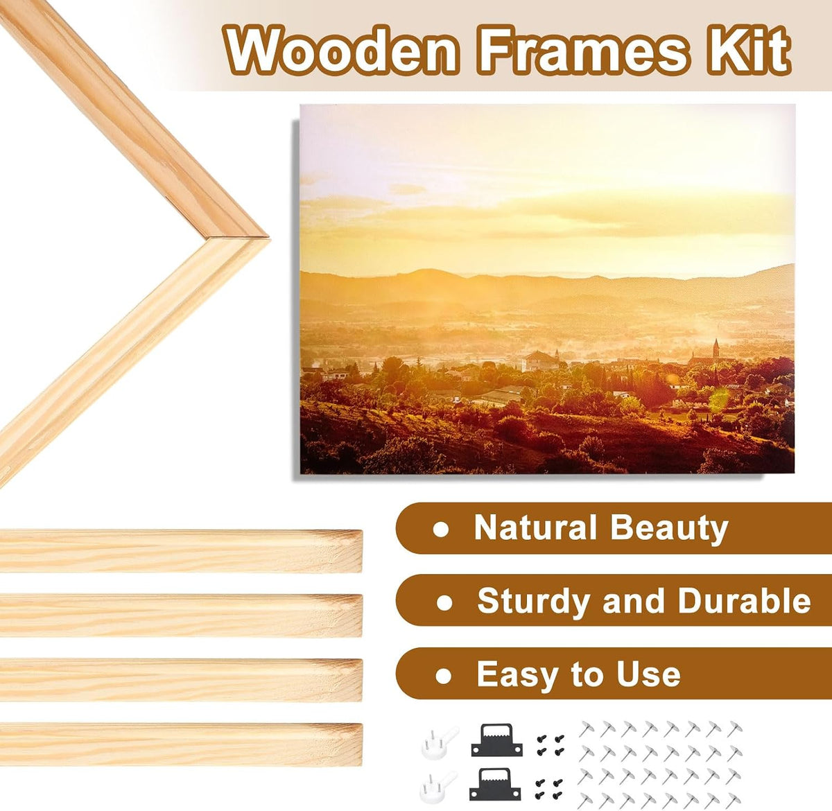 uxcell 2 pcs diy canvas stretcher bars, 18, side view