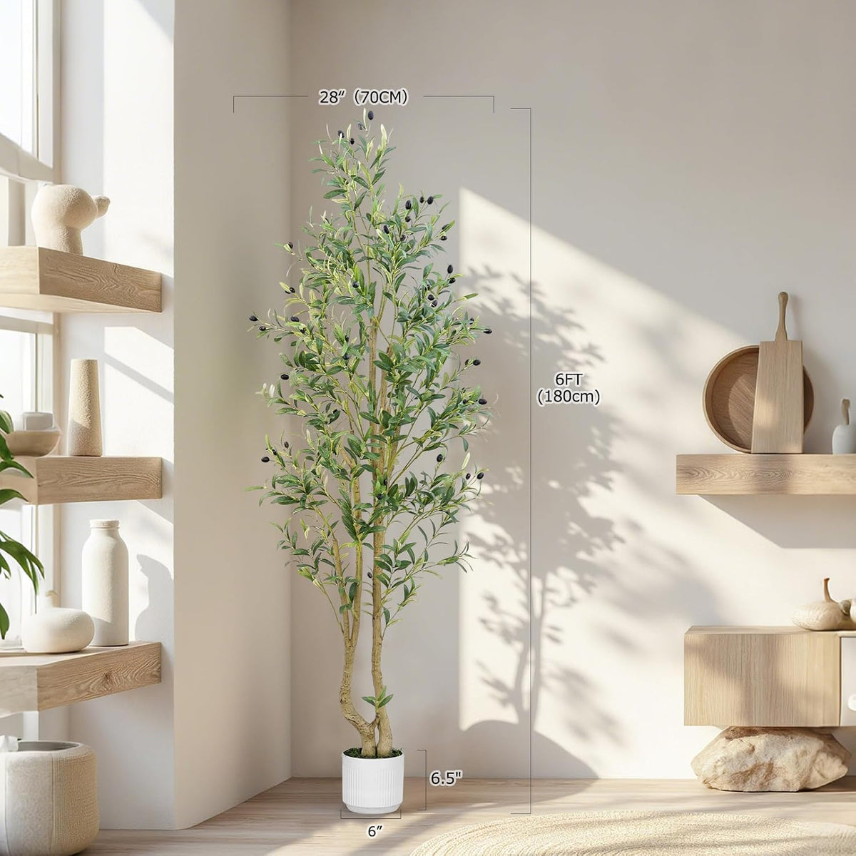 hzxgcp 6ft artificial olive tree indoor, fake olive shown in use