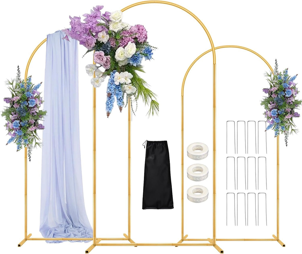 6FT,5FT,4FT Balloon Arch Stand Kit with Base Set of 3