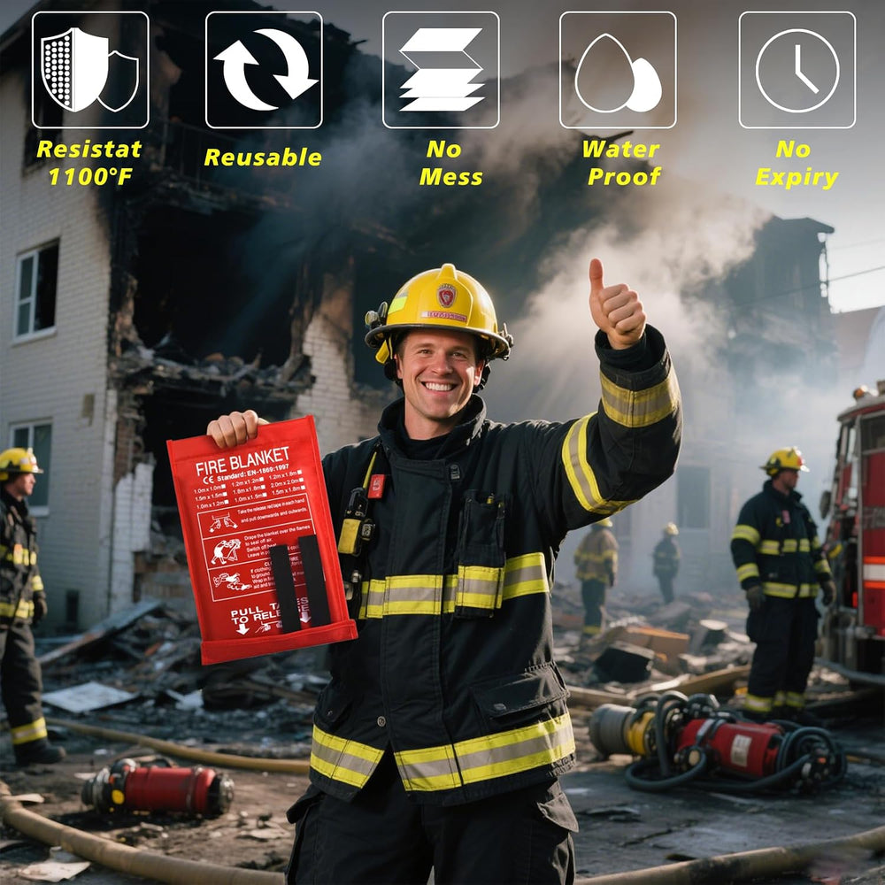 Smilco 40" x 40" Fiberglass Emergency Fire Blanket for Home and Kit...