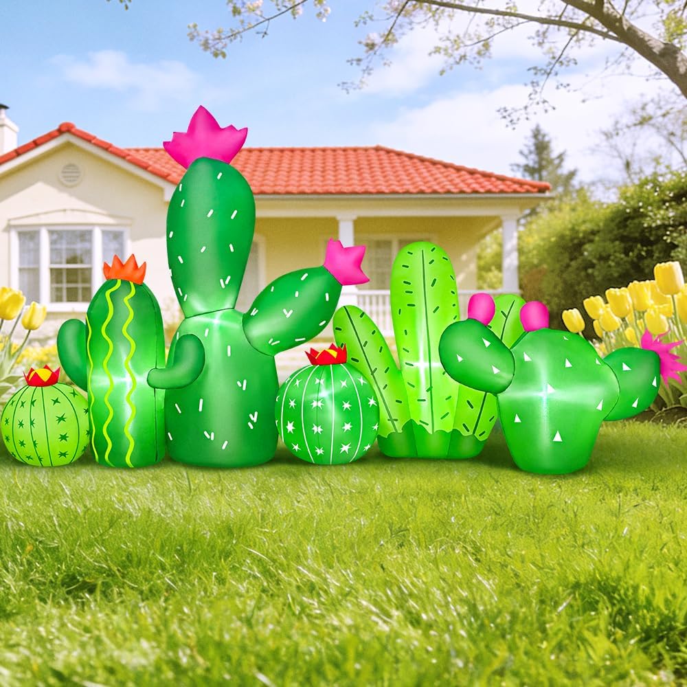 kooy 6ft cinco de mayo inflatables cactus, mexican, side view