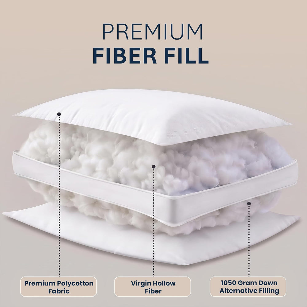 Utopia Bedding Gusset Bed Pillow, Hotel Pillows Queen Size Set of 2, White
