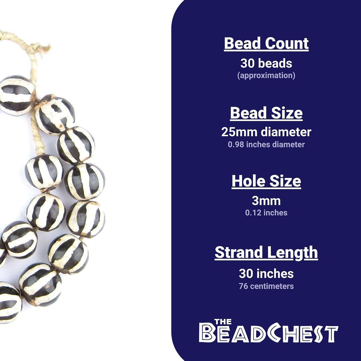 the bead chest batik bone beads - full, side view