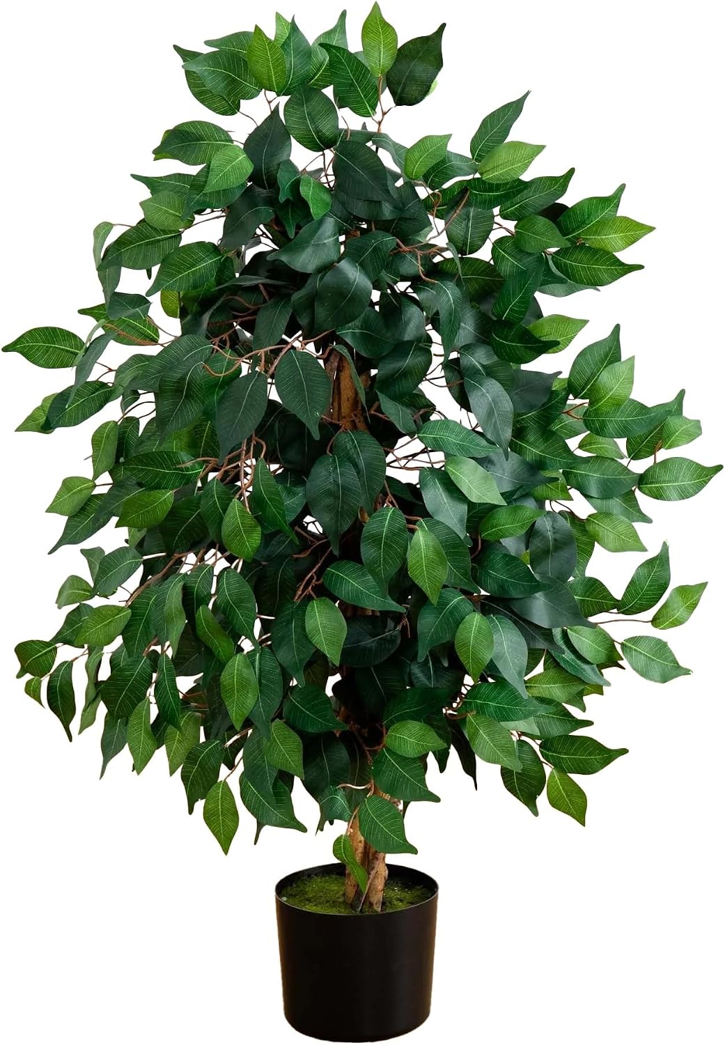Nearly Natural 3 ft Artificial Ficus Tree with Natural Wood Trunks