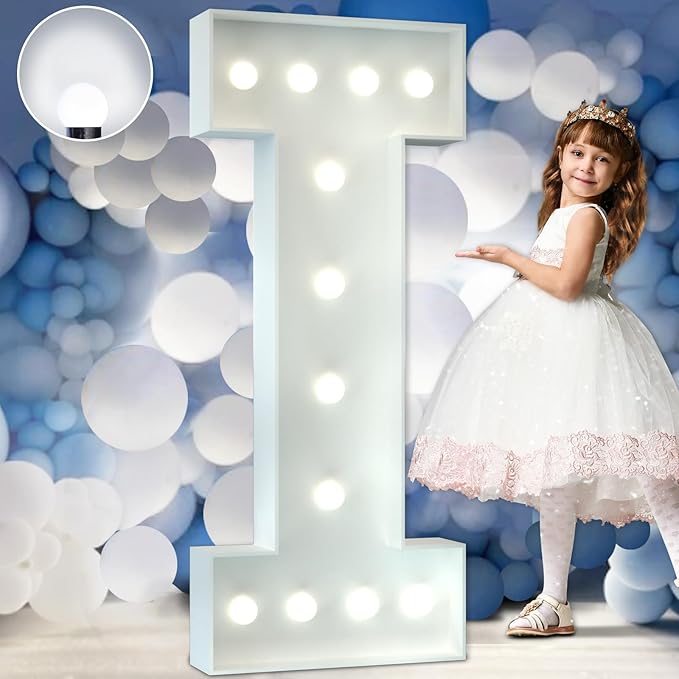 Marquee Letters 4 Feet Tall Large Light Up Letters Baby Shower Decorations Wedding Engagement Proposal White Party Decorations Marry Me Sign Big Cardboard Backdrop I
