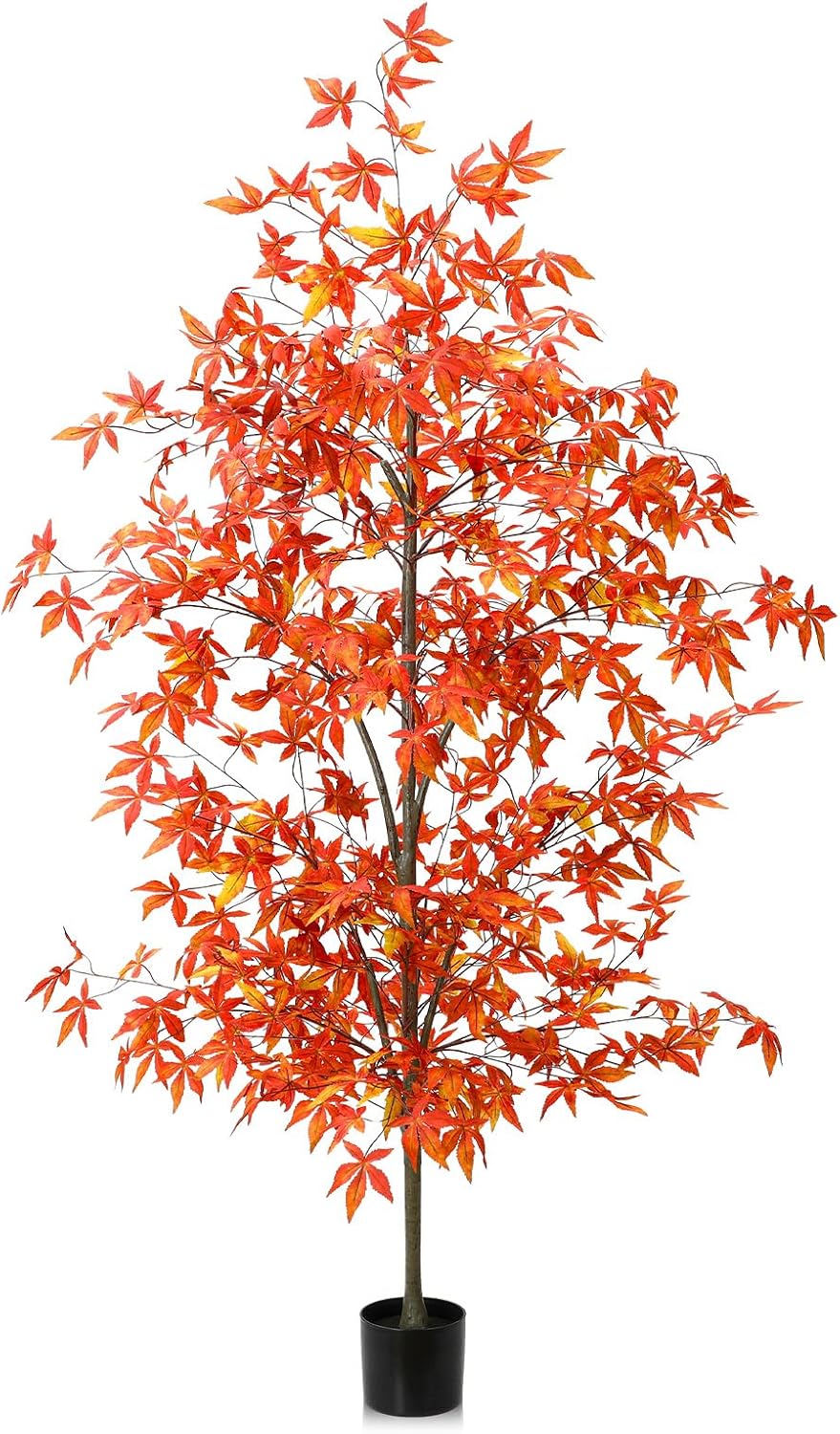 Daifunli 6Ft Faux Fall Tree Maple Tree Autumn Porch Home Decor