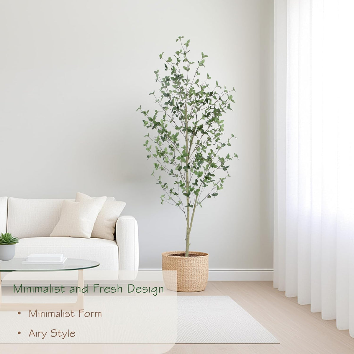 bellacat 6ft artificial quince leaf tree with realistic, close-up detail