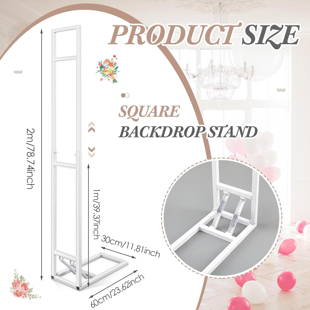 teenyyou white wedding backdrop stand with foldable base,1, close-up detail