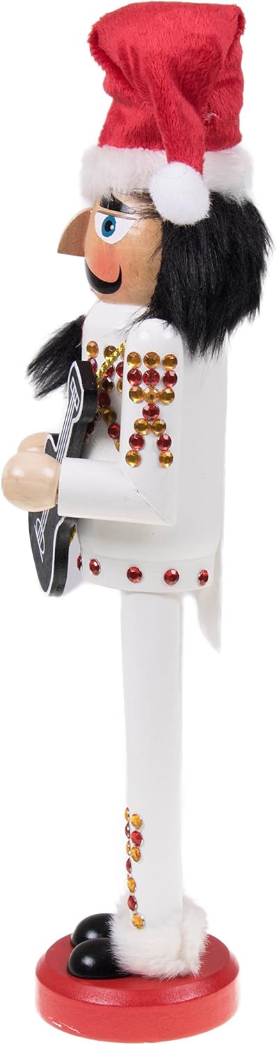 clever creations rockstar 15 inch traditional wooden nutcracker shown in use