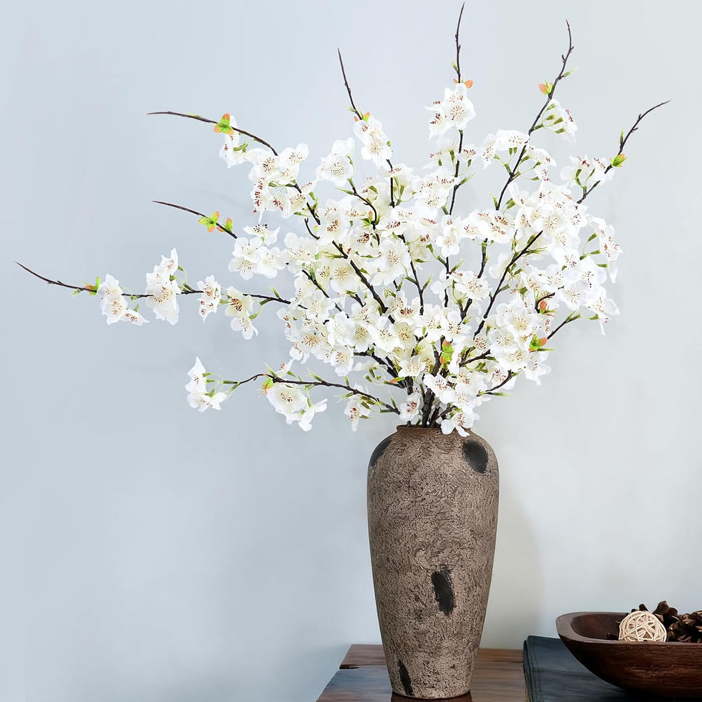 INXUGAO Artificial Cherry Blossom Branches Decor 6 PCS Fake Flowers Indoor