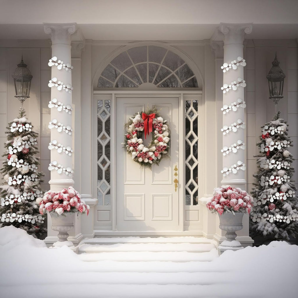 6 ft christmas ball ornament garland, white, package contents