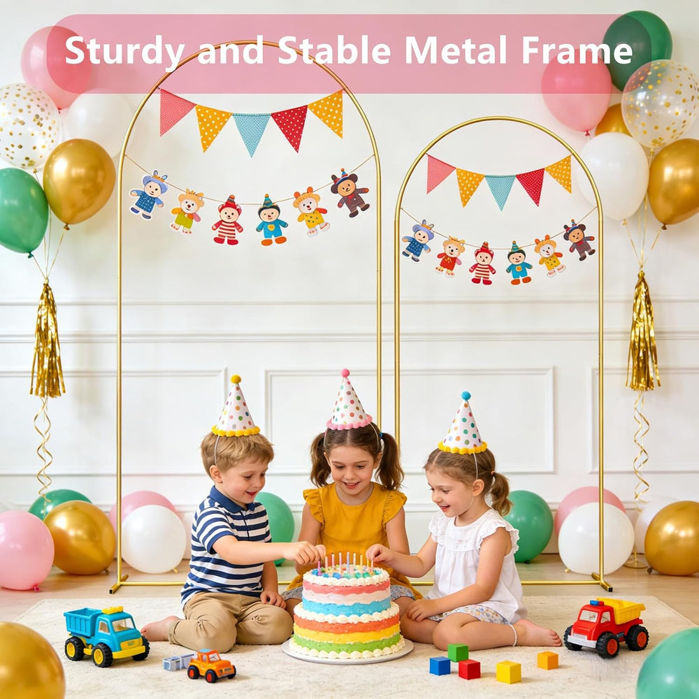2 Pack Arch Backdrop Stand(7.2FT/6FT) Balloon Arch Stand