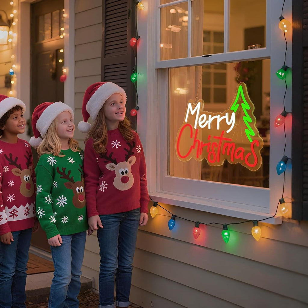 framics merry christmas neon sign for wall decor-10 shown in use