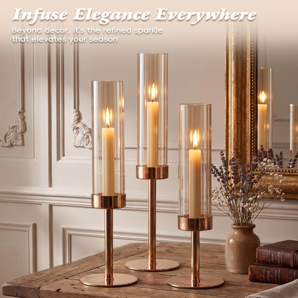 Gold Candle Holders Set of 6 for Taper Candle Holders