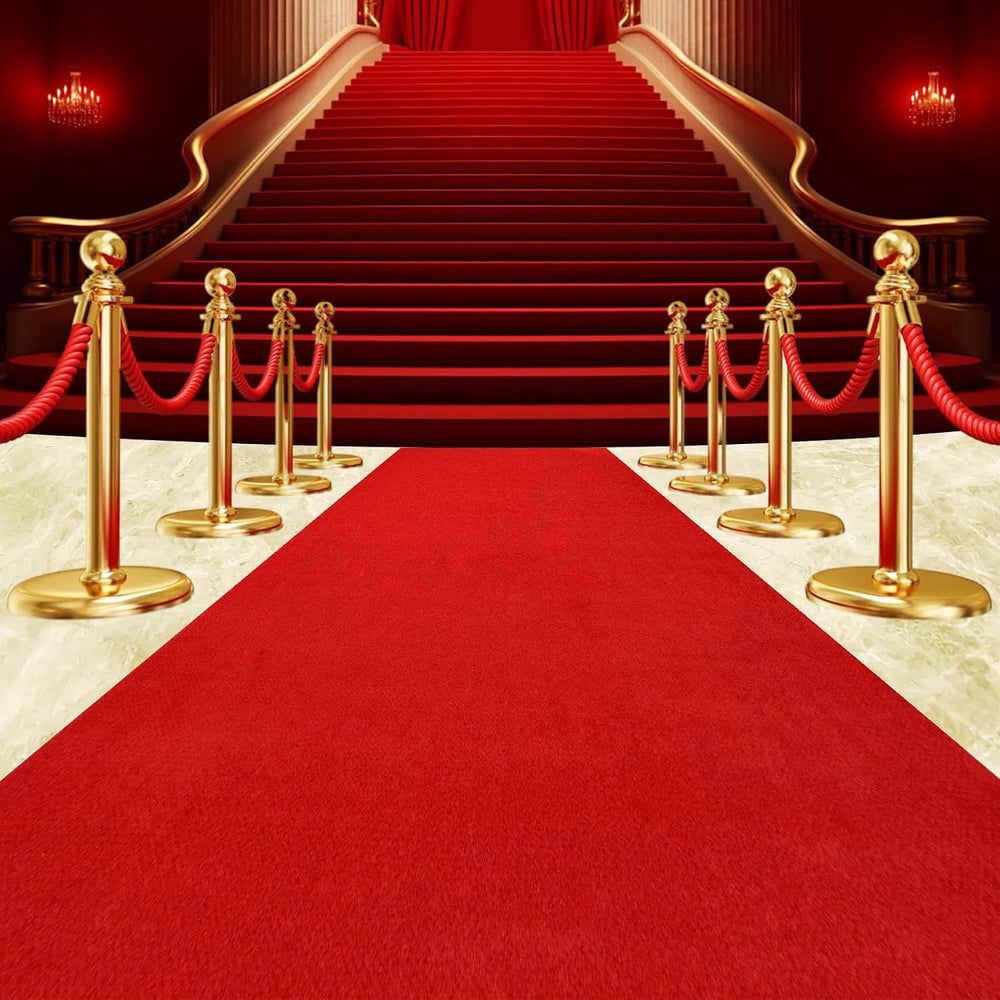 Extra Thick Red Carpet Runner 3 x 30Ft, Non-Slip TPR Rubber Backing, 450 GSM ...