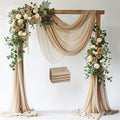 Wokceer Wedding Arch Draping Nude 4 Panels 28.7" x 20FT Sheer Fabric Drapes Backdrop for Ceremony, Birthday Party, Bridal Shower Decoration