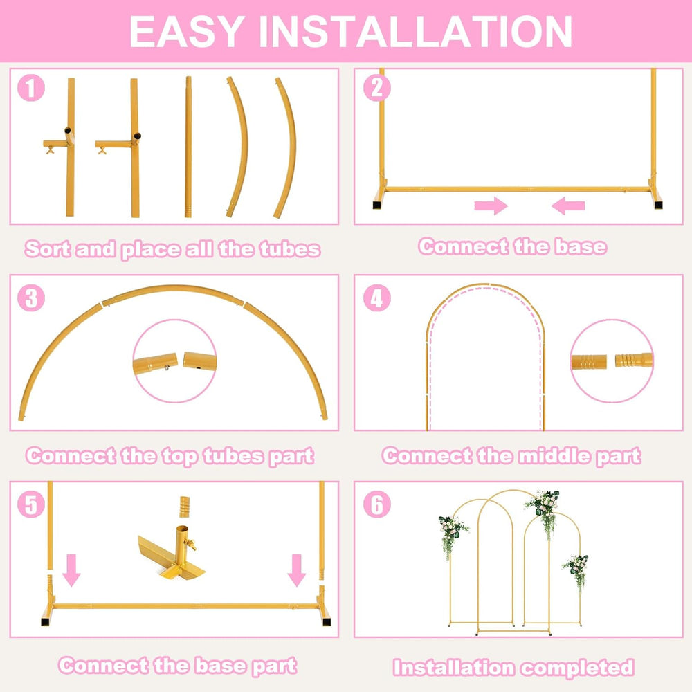 7.2 FT Metal Arch Backdrop Stand, Balloon Backdrop Arch Stand for Party