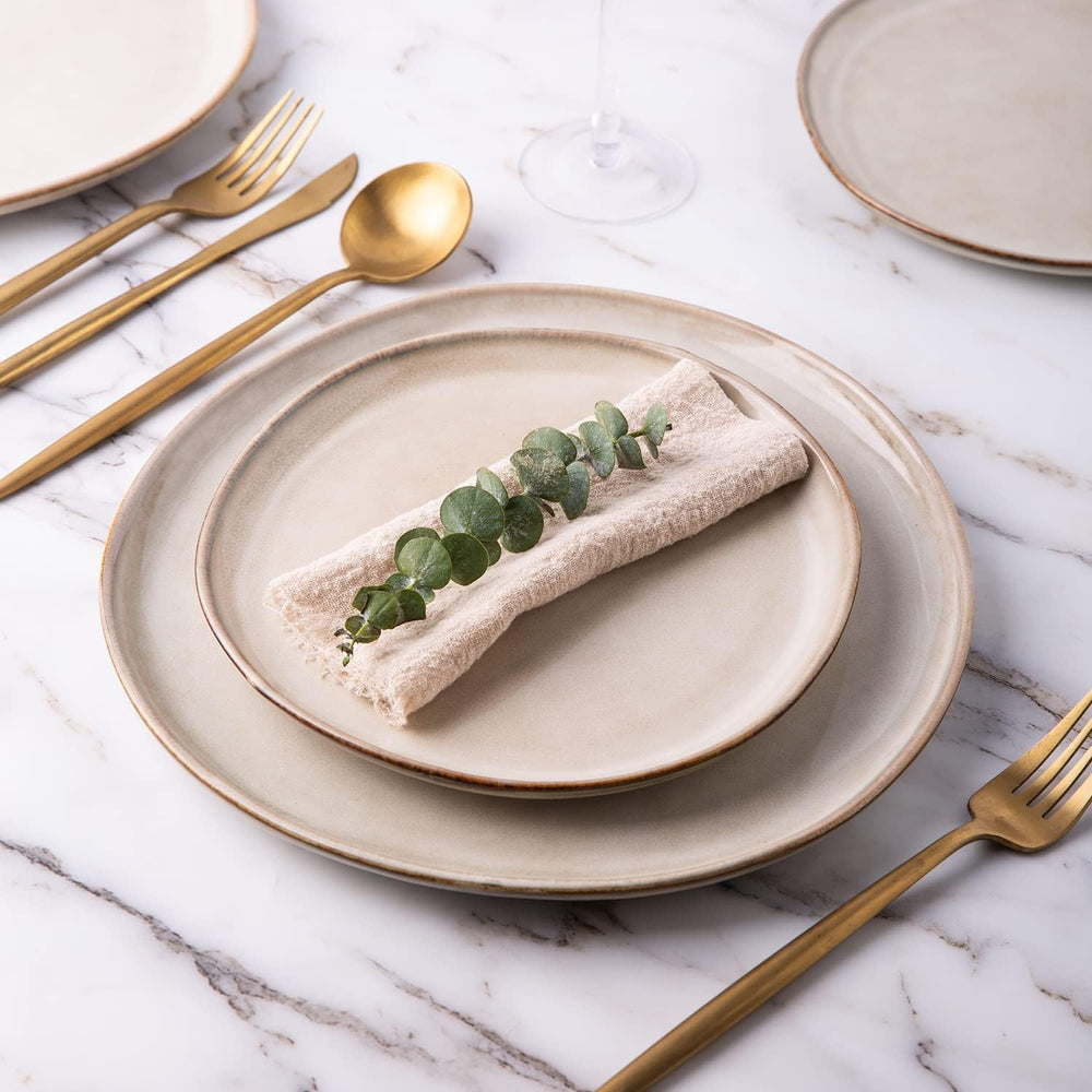 AmorArc Ceramic Plates Set of 6,8.5 Inch Stoneware Small Dinner Plates Set