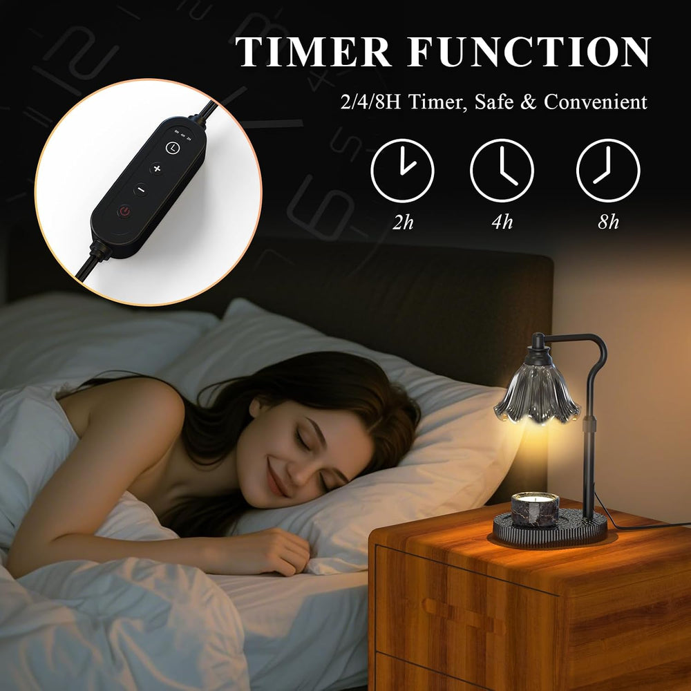 Flower Candle Warmer Lamp with Timer & 4-Level Dimmer, Adjustable Height