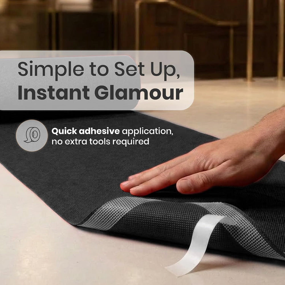 LEMONSODA Black Carpet Floor Runner, 3x50 Feet, Non Slip Polypropylene