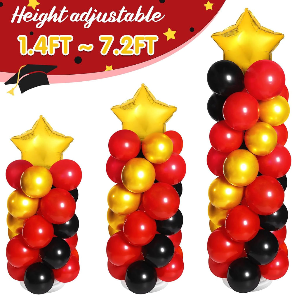 2 Sets of Balloon Column Stand Kit with 2 Star Balloons 100 Latex Balloons 2 ...